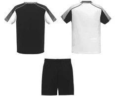 Roly Unisex sportinis komplektas, kurį sudaro 2 marškinėliai + 1 pora šortų JUVE Balta/juoda