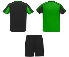 Roly Unisex sportinis komplektas, kurį sudaro 2 marškinėliai + 1 pora šortų JUVE Paparčio žalia/juoda