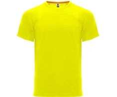 Roly Unisex techniniai marškinėliai su reglano rankovėmis MONACO Fluoro geltona