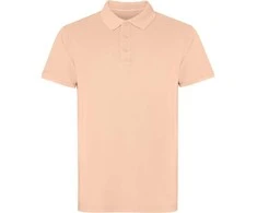 Roly Unisex trumpų rankovių polo marškiniai, 100 % medvilnė COBAIN Šviesios plautos papajos