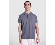 Roly Unisex trumpų rankovių polo marškiniai, 100% medvilnė COBAIN Pilkas išplautas dangus