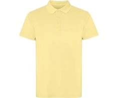 Roly Trumpų rankovių polo marškiniai, unisex, 100% medvilnė COBAIN Geltona saldžiai plauta