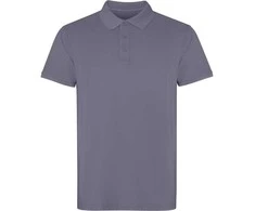 Roly Unisex trumpų rankovių polo marškiniai, 100% medvilnė COBAIN Pilkas išplautas dangus