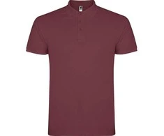 Roly Vyriški trumpų rankovių polo marškinėliai STAR Berry red