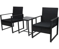 Lauko baldų komplektas Garden Rattan Furniture Set AJ-R07, Juodas