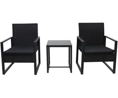 Lauko baldų komplektas Garden Rattan Furniture Set AJ-R07, Juodas