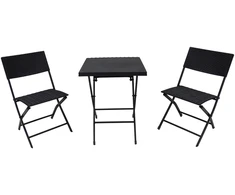 Lauko baldų komplektas Rattan Style Folding SDCZ01, Juodas