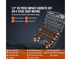Vevor 1/2" smūginiai galvučių rinkinys, 65 vnt.