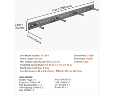 VEVOR 1 vnt. lentynos laikiklis 46 inch / 1168.4 mm