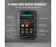 Vevor 10 AG, 7,5 kW dažnio keitiklis 220V į 3 fazes