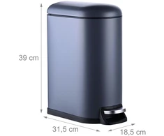 Relaxdays 10 litrų pedalinis šiukšlių kibiras