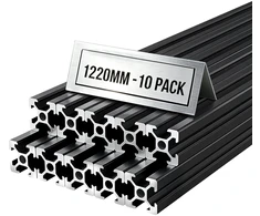 10 vnt. 2020 aliuminio profilių, 1220 mm, juodi