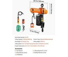 VEVOR 1000 kg elektrinis grandininis keltuvas, 3 m