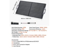 VEVOR 100W sulankstomas saulės skydelis