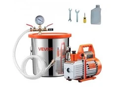Vevor 110 l/min vakuuminis siurblys su 11,36 l plienine kamera