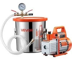 Vevor 110 l/min vakuuminis siurblys su 11,36 l plienine kamera