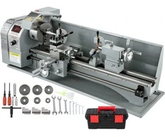 Vevor 1100W mini metalo tekinimo staklės 220x750 mm