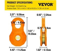 VEVOR 11T snatch blokas sunkios užduotys (2 vnt.)