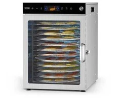 Vevor 12 padėklų maisto džiovykla iš nerūdijančio plieno 800W