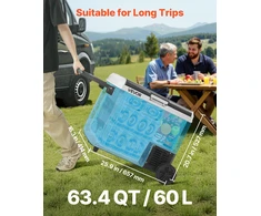 12 voltų automobilinis šaldytuvas, 60L