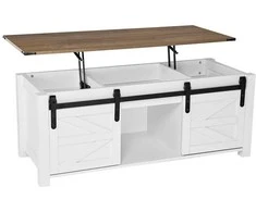 Vevor 120 cm kaimo stiliaus kavos staliukas su pakeliamu stalviršiu