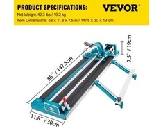 VEVOR 1200 mm plytelių pjaustyklė su dviguba juosta