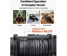 12V gervė ATV/UTV su sintetiniu lynu
