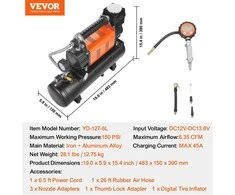 VEVOR 12V nešiojamas oro kompresorius su 6L baku