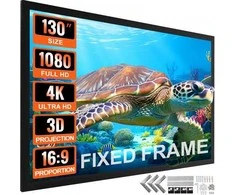Vevor 130 colių 16:9 projekcijos ekranas 4K HDTV