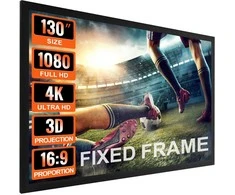Vevor 130 colių 16:9 projekcijos ekranas 4K HDTV