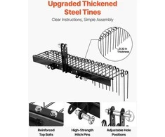 Vevor 150 cm priekaba traukiama kraštovaizdžio grėblys