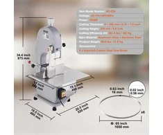 VEVOR 1500W elektrinė mėsos pjaustyklė