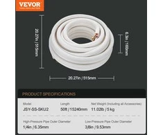 VEVOR 15240 mm mini išrauto vamzdynas oro kondicionieriui