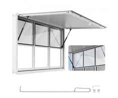 Vevor 152x92 cm kiosko langas su stogeliu maisto furgonui