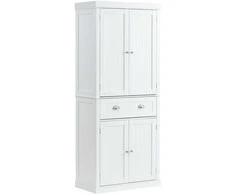 Vevor 182 cm baltos spalvos virtuvės spintelė su lentynomis
