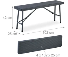 Relaxdays 2 alaus suolų rinkinys 102 cm