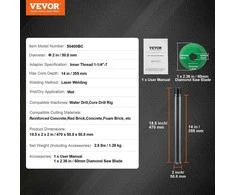 VEVOR 2" betono grąžtas su deimantiniu disku
