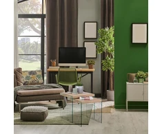 Relaxdays 2 dalių medinių + stiklinių pristumiamų staliukų rinkinys