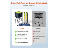2-in-1 teniso ir pickleball kamuoliukų laikiklis