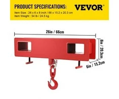 Vevor 2 tonų krautuvo kėlimo kablis 2000 kg talpa