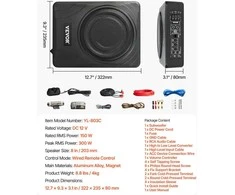 Vevor 20 cm 300W automobilinis žemų dažnių garsiakalbis