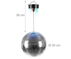 Relaxdays 20 cm disko rutulys su šviesa ir varikliu