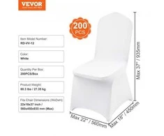 Vevor 200 vnt. baltos spandekso kėdučių užvalkalai