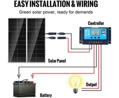 VEVOR 200W monokristalinis saulės kolektorių komplektas