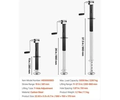 Vevor 2267 kg priekabos domkratas su 381 mm eiga