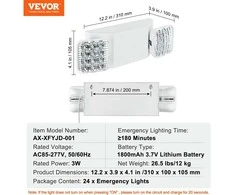 Vevor 24 vnt. avarinis LED šviestuvas su akumuliatoriumi