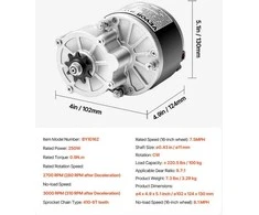 Vevor 250W elektrinis nuolatinės srovės variklis 24V 2700rpm