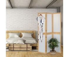 Relaxdays 3 dalių sulankstoma širma su bambukiniu rėmu