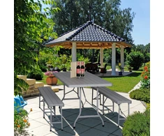 Lauko baldų komplektas Relaxdays 3 dalių sulankstomas sodo baldų komplektas