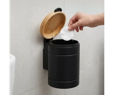 3 l sieninė šiukšliadėžė su bambukiniu dangčiu